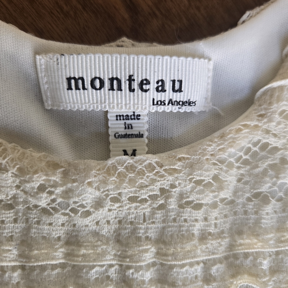 MONTEAU Cream Sleeveless Dress. Size M - Picture 2 of 10